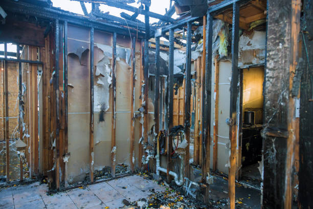 Professional Fire Damage Assessment technician working in East Hills, NY
